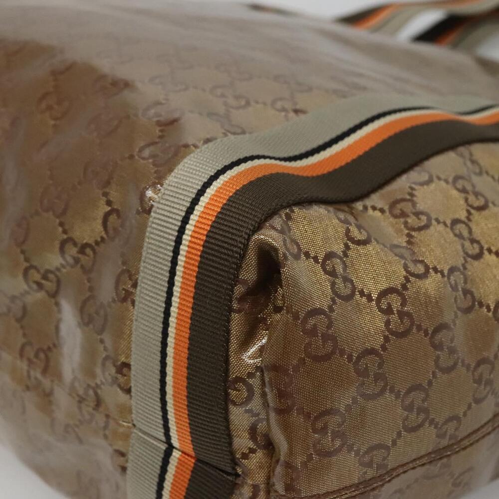 GUCCI GG Crystal Sherry Line Tote Bag Coated Canvas Brown - Picture 12 of 16